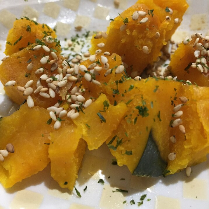 お弁当に!レンジで簡単☆のりごまかぼちゃ